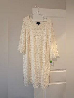 Studio Cream Lace Midi Dress